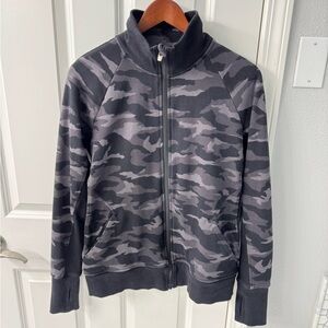 Athleta Gray Camouflage Jacket Medium Tall